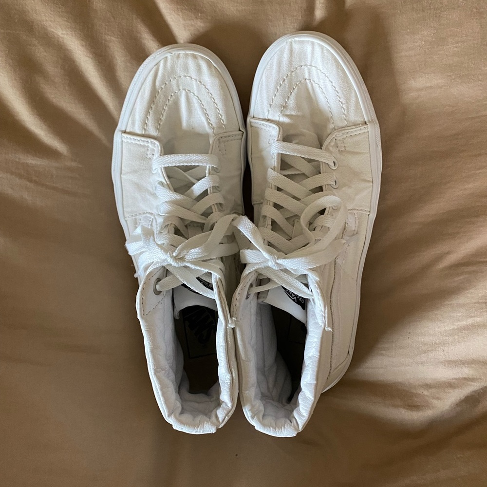 Vans white high top shoes